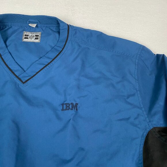 Y2K IBM Computer Tech Performance Blue Pullover Windbreaker Size XXL - Picture 4 of 8